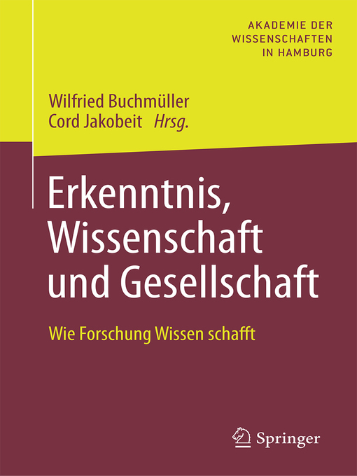 Title details for Erkenntnis, Wissenschaft und Gesellschaft by Wilfried Buchmüller - Available